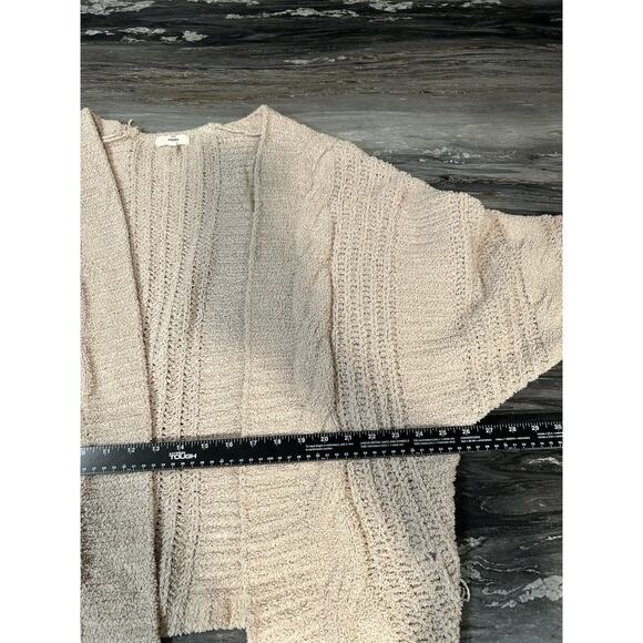 Entro Women's Cardigan Medium Tan Flawed Layering Cottagecore Boho Chunky Knit - Picture 11 of 14
